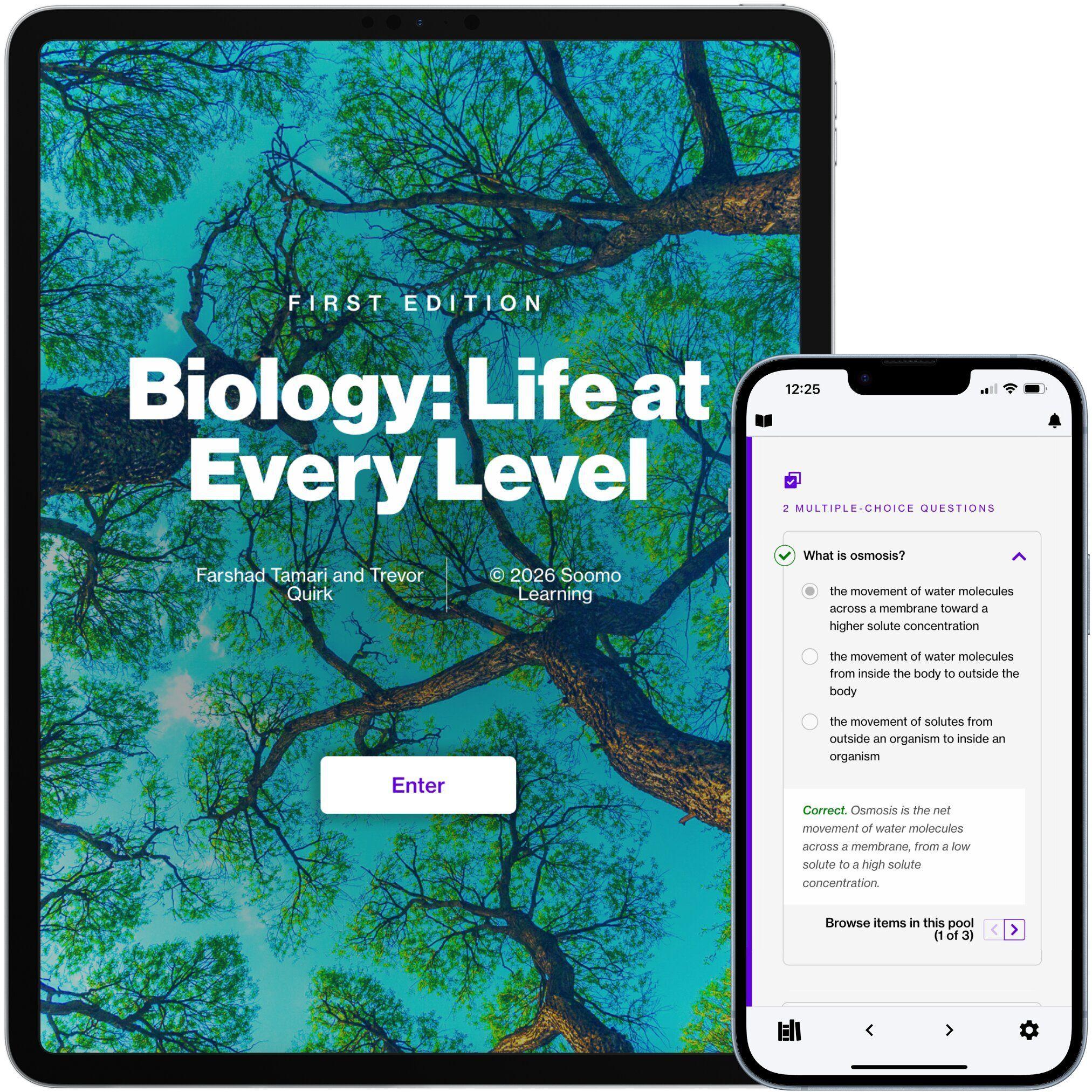 Biology Life at Every Level on tablet and i Phone