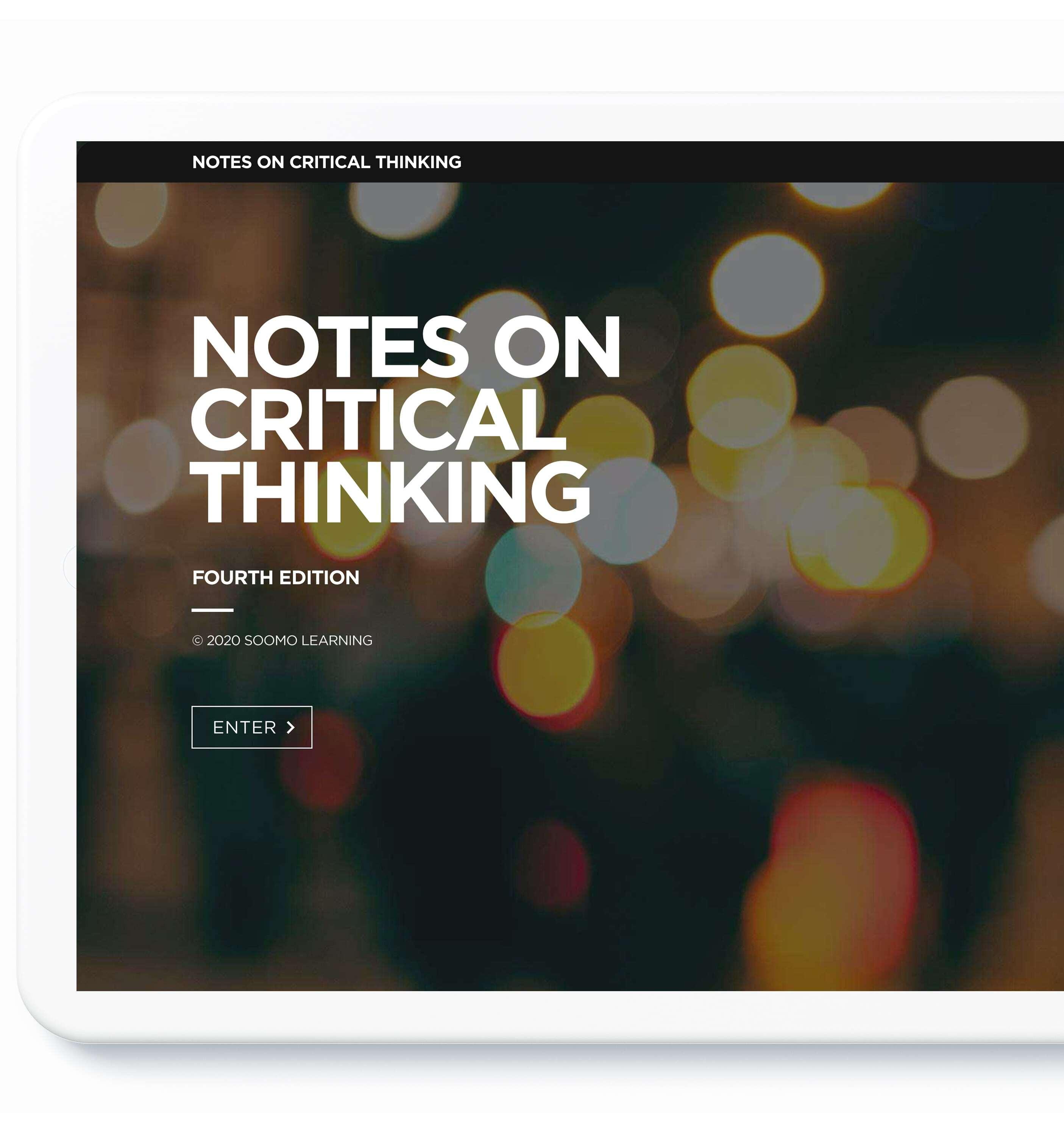 Notes on Critical Thinking on tablet