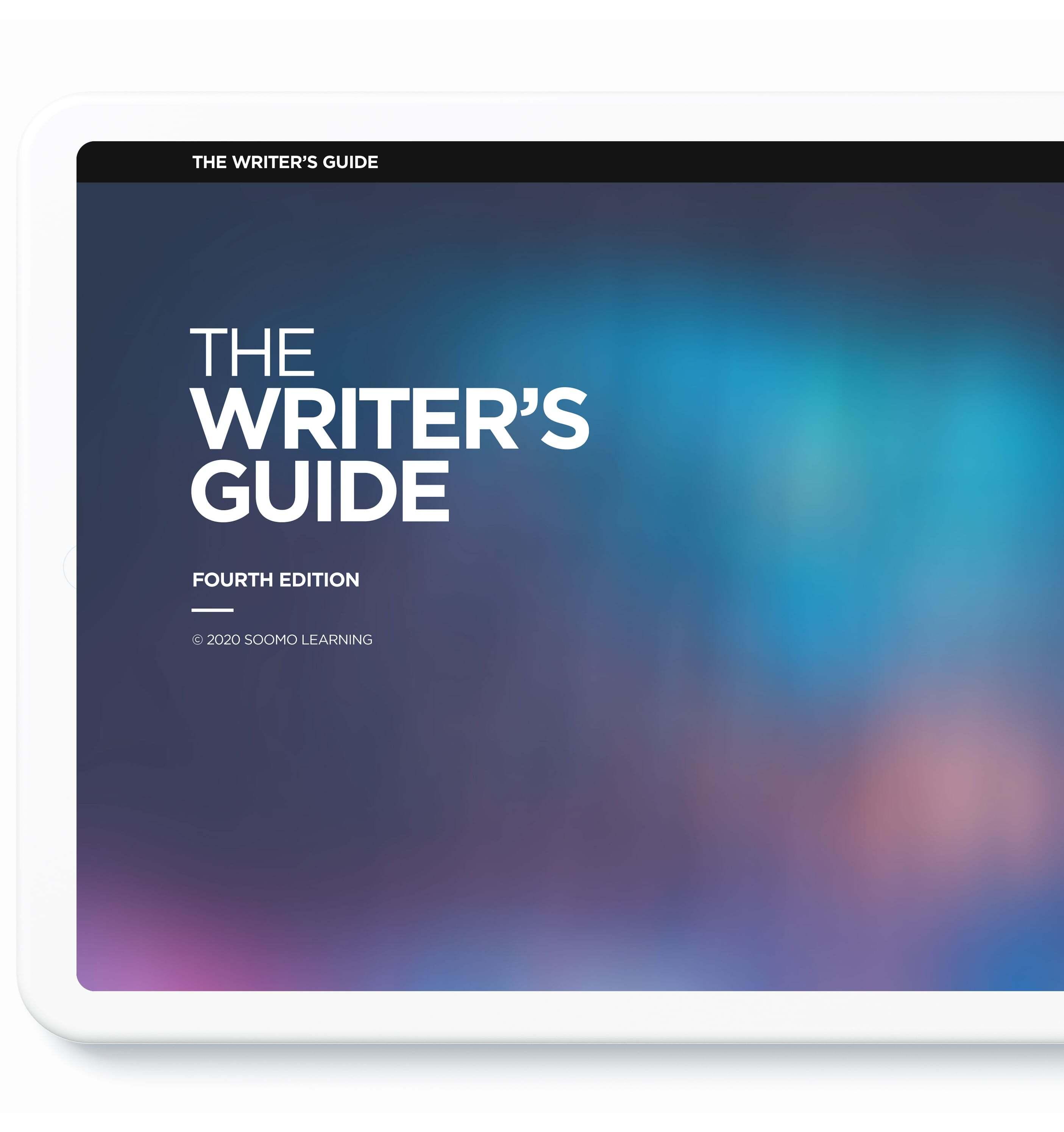 Writers Guide on tablet
